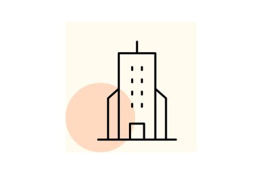 Sleek Kurumsal Kulesi, vektör, piksel mükemmel, illüstratör dosyası