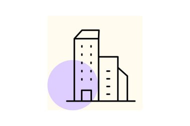 Residential Tower Block, vektör, piksel mükemmel, illüstratör dosyası