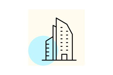 Şirket Cam Gökdelen, vektör, piksel mükemmel, illüstratör dosyası