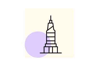 Landmark Cam Gökdelen, vektör, piksel mükemmel, illüstratör dosyası