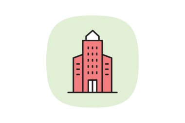 Şirket Ofisi Gökdelen, vektör, piksel mükemmel, illüstratör dosyası