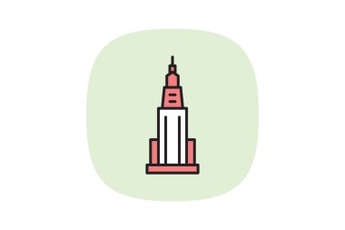 Simgesel Gökdelen Binası, vektör, piksel mükemmel, illüstratör dosyası