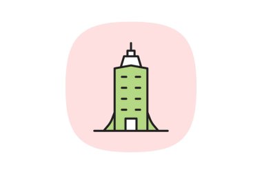 Lüks Şirket Kulesi, vektör, piksel mükemmel, illüstratör dosyası