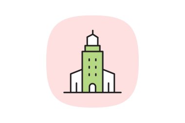 Landmark Şehir Binası, vektör, piksel mükemmel, illüstratör dosyası