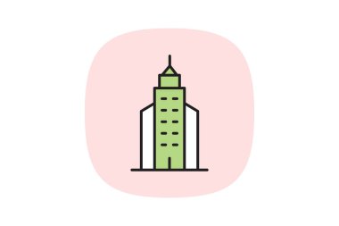 Skyline Kurumsal Kule, vektör, piksel mükemmel, illüstratör dosyası