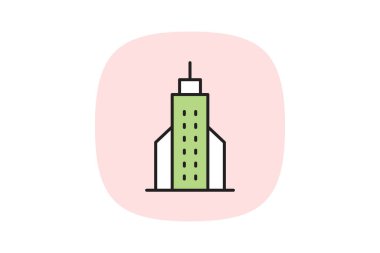 En uzun Şehir Kulesi, vektör, piksel mükemmel, illüstratör dosyası