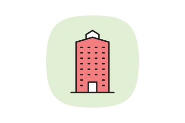 Ticari Kule Bloğu, vektör, piksel mükemmel, illüstratör dosyası