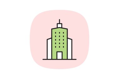 Prestijli İş Kulesi, vektör, piksel mükemmel, illüstratör dosyası