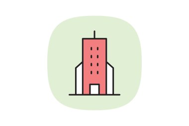 Sleek Kurumsal Kulesi, vektör, piksel mükemmel, illüstratör dosyası