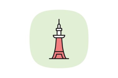 Mimari Marvel Kulesi, vektör, piksel mükemmel, illüstratör dosyası