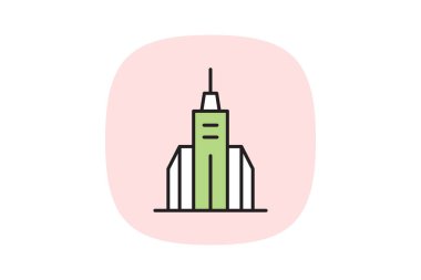 Cam Kule Kompleksi, vektör, piksel mükemmel, illüstratör dosyası