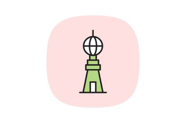 Uluslararası Gökdelen, vektör, piksel mükemmel, illüstratör dosyası