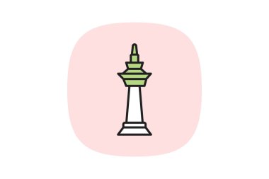 Spire ile Kule, vektör, piksel mükemmel, illüstratör dosyası