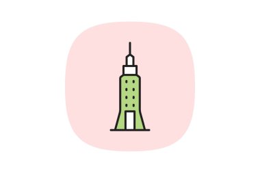 Uzun Şehir Binası, vektör, piksel mükemmel, illüstratör dosyası