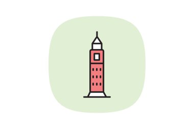 Çağdaş Kule Simgesi, vektör, piksel mükemmel, illüstratör dosyası