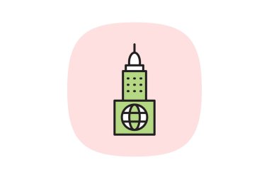 Uluslararası Kule Bloğu, vektör, piksel mükemmel, illüstratör dosyası