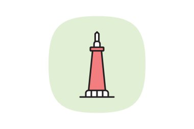 Yükselen Landmark Simgesi Simgesi, vektör, piksel mükemmel, illüstratör dosyası