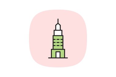 İkonik Yükseklik Kulesi, vektör, piksel mükemmel, illüstratör dosyası