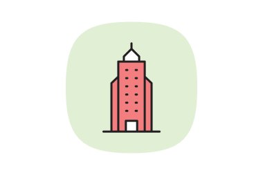 Skyline Kulesi Bloğu, vektör, piksel mükemmel, illüstratör dosyası