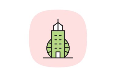 International Business High Rise, vektör, piksel mükemmel, illüstratör dosyası