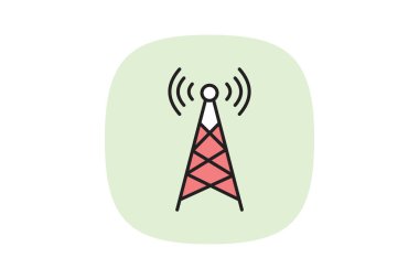 Antenli kule, vektör, piksel mükemmel, illüstratör dosyası