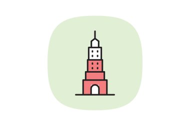 Lüks Kule Binası, vektör, piksel mükemmel, illüstratör dosyası