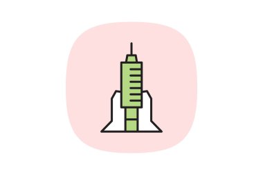 Gelecekçi Kurumsal Kule, vektör, piksel mükemmel, illüstratör dosyası