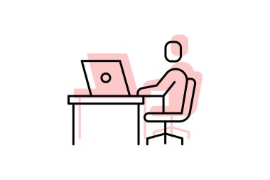 Ofis dizüstü bilgisayarı, vektör, piksel mükemmel, illüstratör dosyası