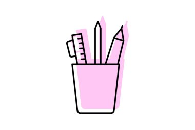 Ofis malzemeleri, vektör, piksel mükemmel, illüstratör dosyası