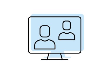 Video Buluşma, vektör, piksel mükemmel, illüstratör dosyası