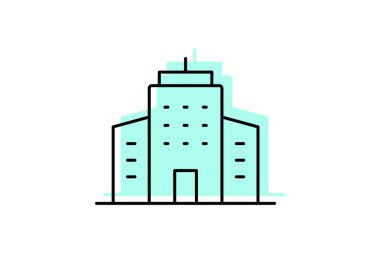 Ofis binası, vektör, piksel mükemmel, illüstratör dosyası