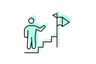 Şirket Başarı Yolu, vektör, piksel mükemmel, illüstratör dosyası