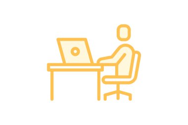 Ofis dizüstü bilgisayarı, vektör, piksel mükemmel, illüstratör dosyası