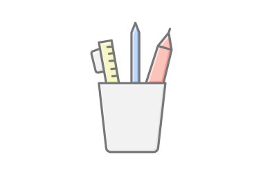 Ofis malzemeleri, vektör, piksel mükemmel, illüstratör dosyası