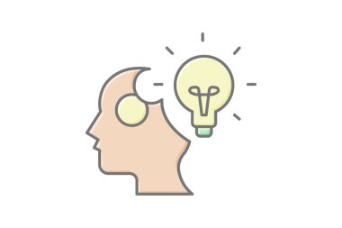 Beyin fırtınası fikri, vektör, piksel mükemmel, illüstratör dosyası