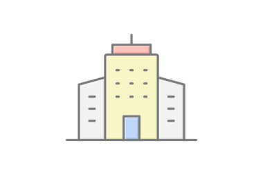 Ofis binası, vektör, piksel mükemmel, illüstratör dosyası