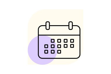 Ofis Takvimi, vektör, piksel mükemmel, illüstratör dosyası