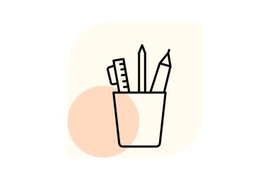 Ofis malzemeleri, vektör, piksel mükemmel, illüstratör dosyası