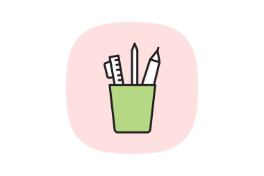 Ofis malzemeleri, vektör, piksel mükemmel, illüstratör dosyası