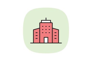 Ofis binası, vektör, piksel mükemmel, illüstratör dosyası