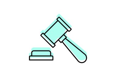 Yargıç Gavel, vektör, piksel mükemmel, illüstratör dosyası