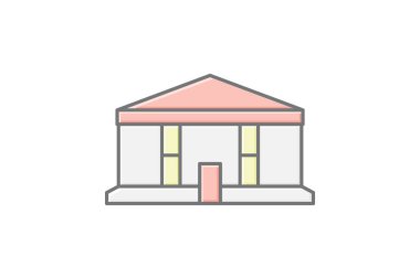 Mahkeme Binası, vektör, piksel mükemmel, illüstratör dosyası