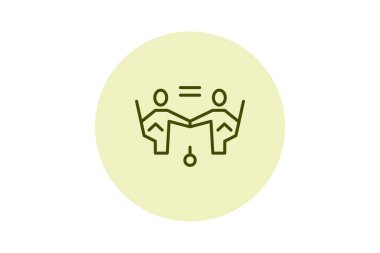 İş Eşitliği Sembolü, vektör, piksel mükemmel, illüstratör dosyası