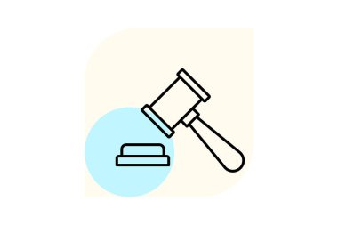 Yargıç Gavel, vektör, piksel mükemmel, illüstratör dosyası