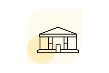 Mahkeme Binası, vektör, piksel mükemmel, illüstratör dosyası