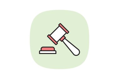 Yargıç Gavel, vektör, piksel mükemmel, illüstratör dosyası