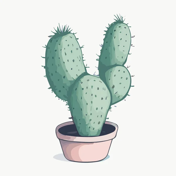 Kaktus Topf Schöne Grüne Niedliche Kaktus Illustration Vektorgrafik Isoliert Auf — Stockvektor