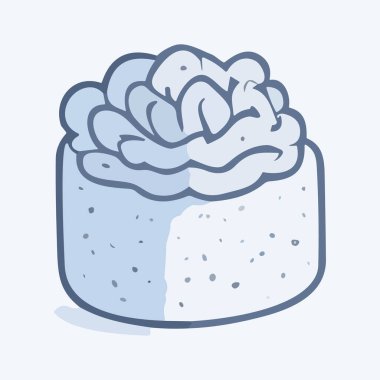 Suşi karalama ikonu. Japon yemeklerinin vektör çizimi.