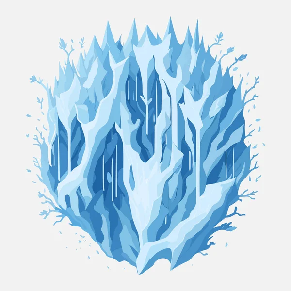 Зимний Пейзаж Векторная Иллюстрация Дизайна Снега Льда — стоковый вектор