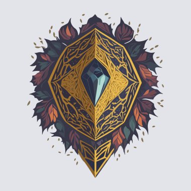 Değerli taşlı vektör çizimi. Mücevher tasarım elementi. Vektör illüstrasyonu.